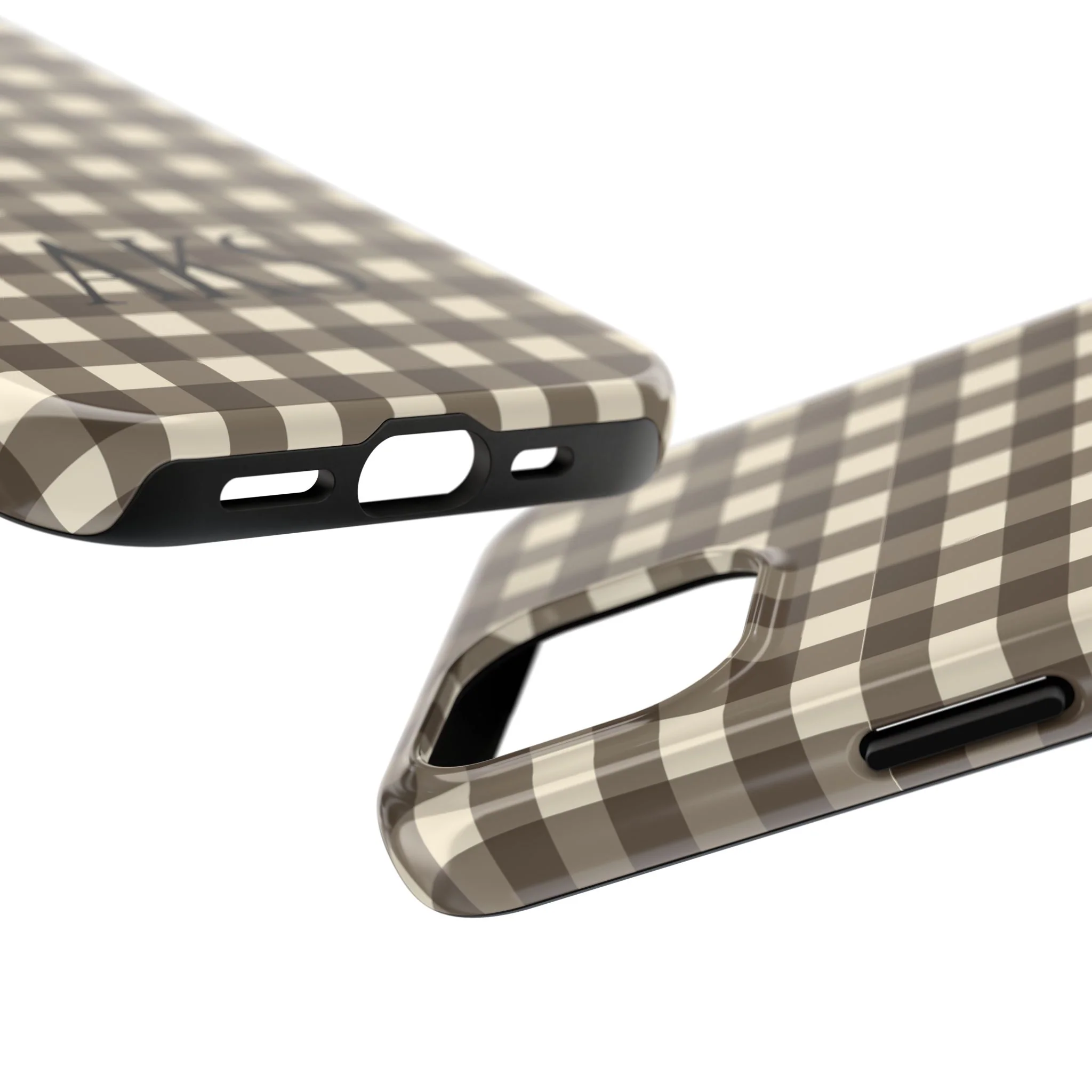 Customizable Brown Gingham Phone Case - Image 12