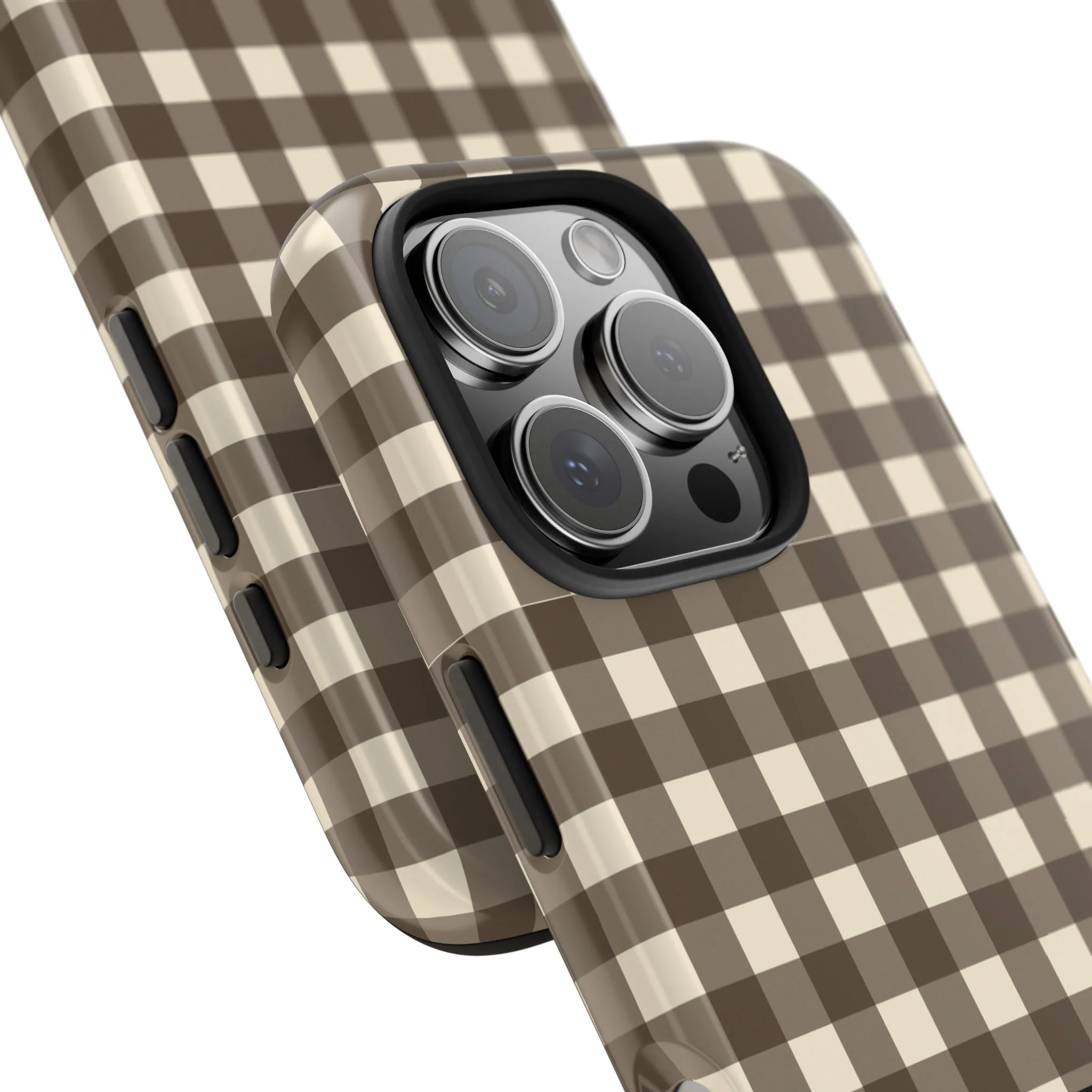 Customizable Brown Gingham Phone Case - Image 17