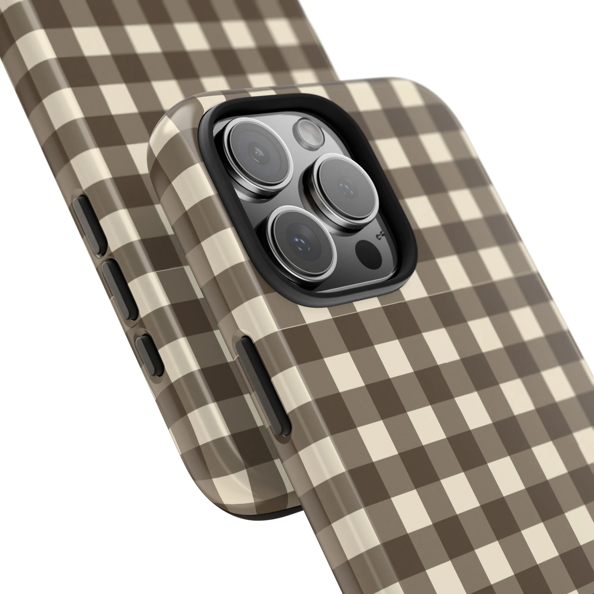 Customizable Brown Gingham Phone Case - Image 19