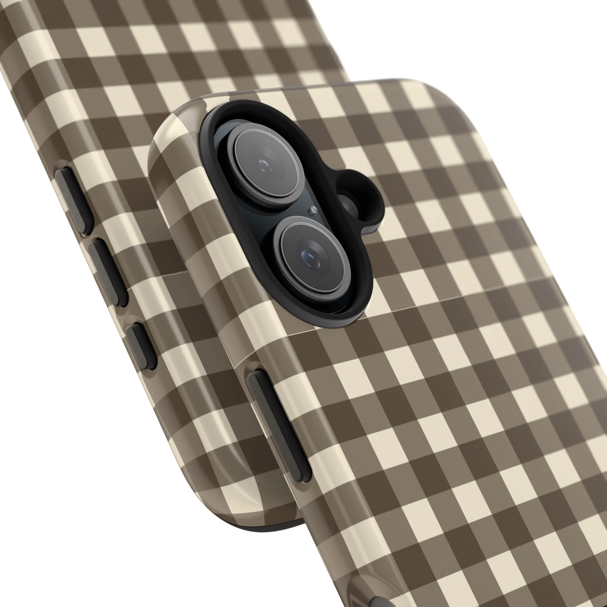 Customizable Brown Gingham Phone Case - Image 21