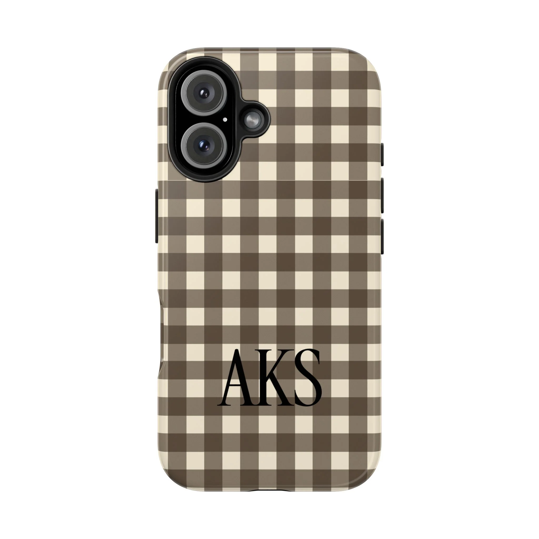 Customizable Brown Gingham Phone Case - Image 6