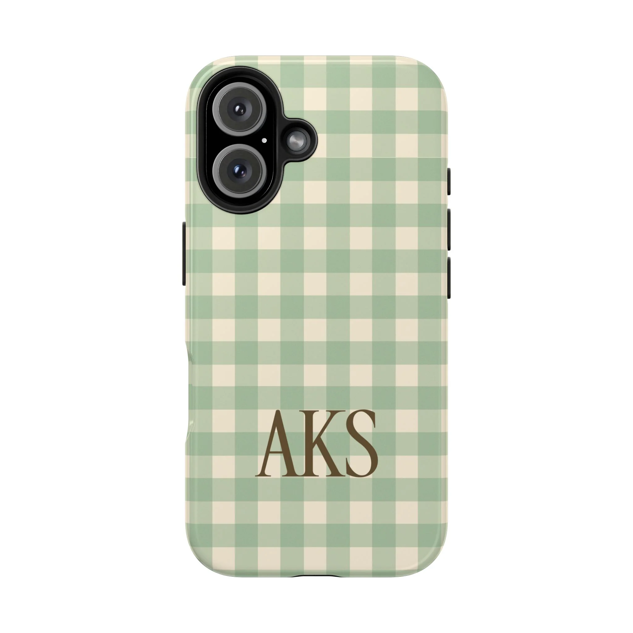Customizable Green Gingham Phone Case - Image 6