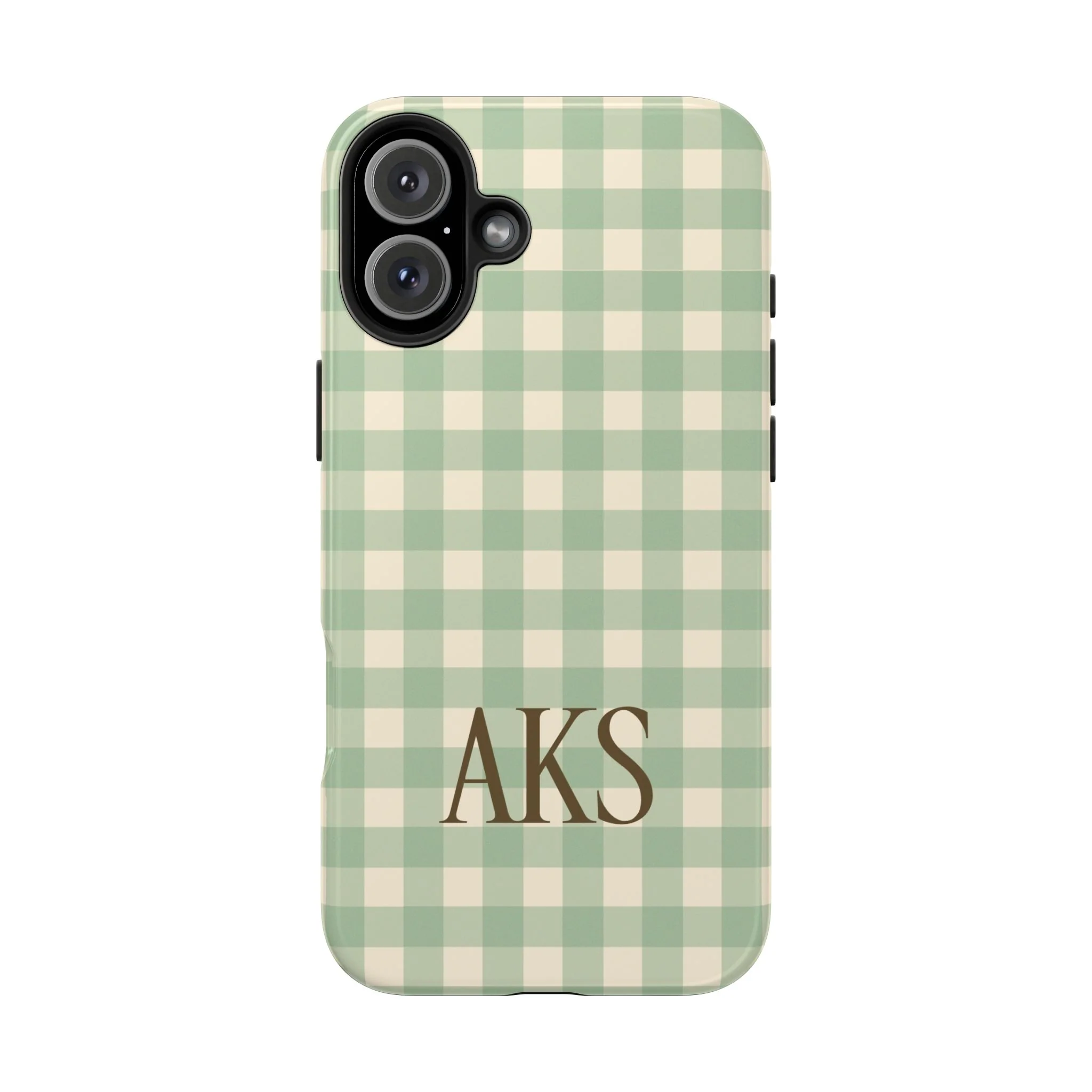 Customizable Green Gingham Phone Case - Image 7