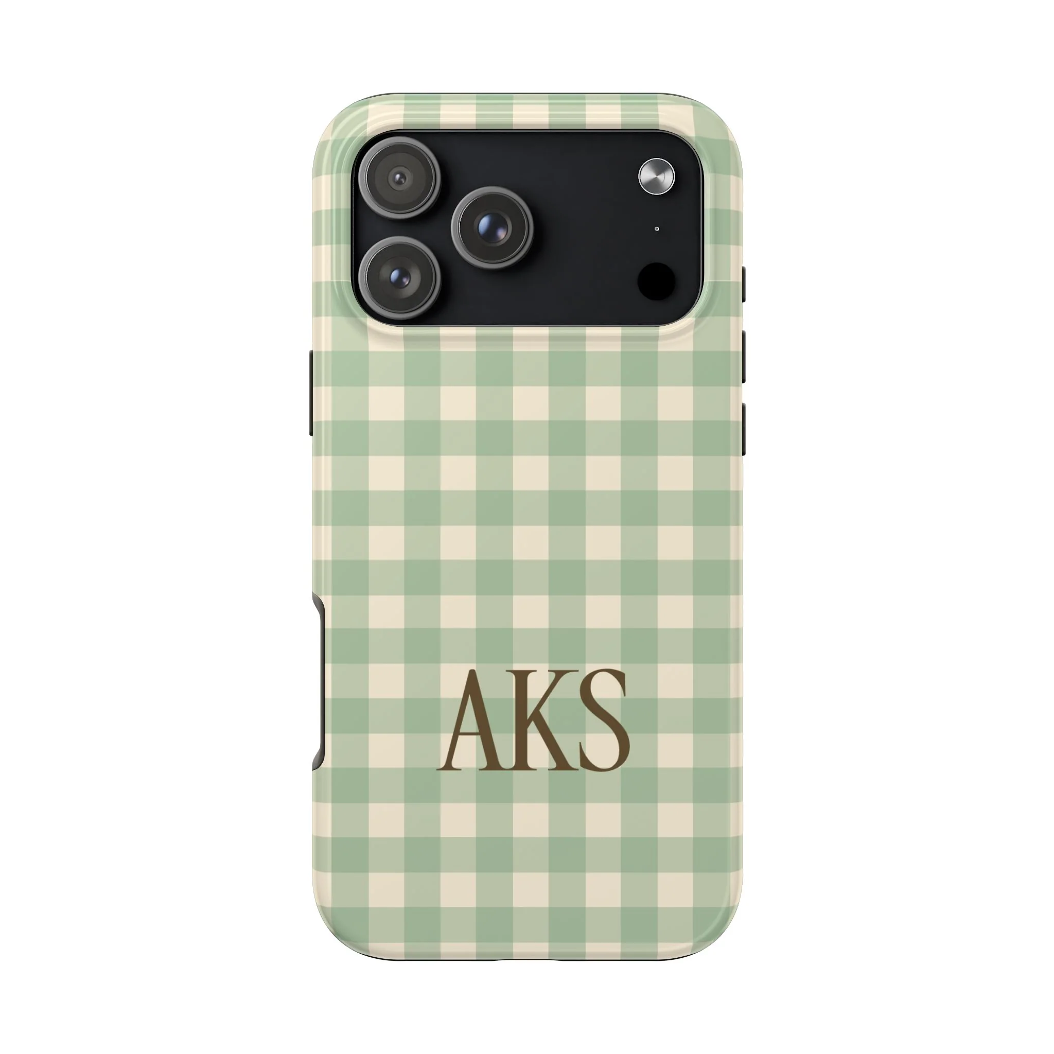 Customizable Green Gingham Phone Case - Image 9