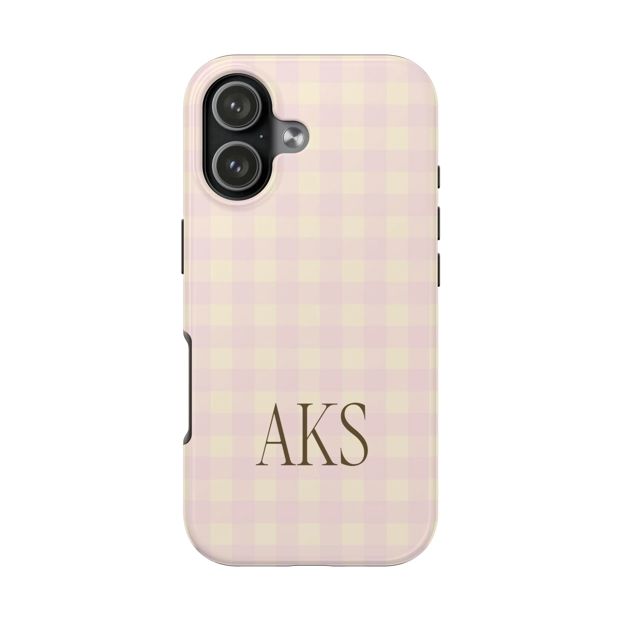Customizable Pink & Yellow Gingham Phone Case