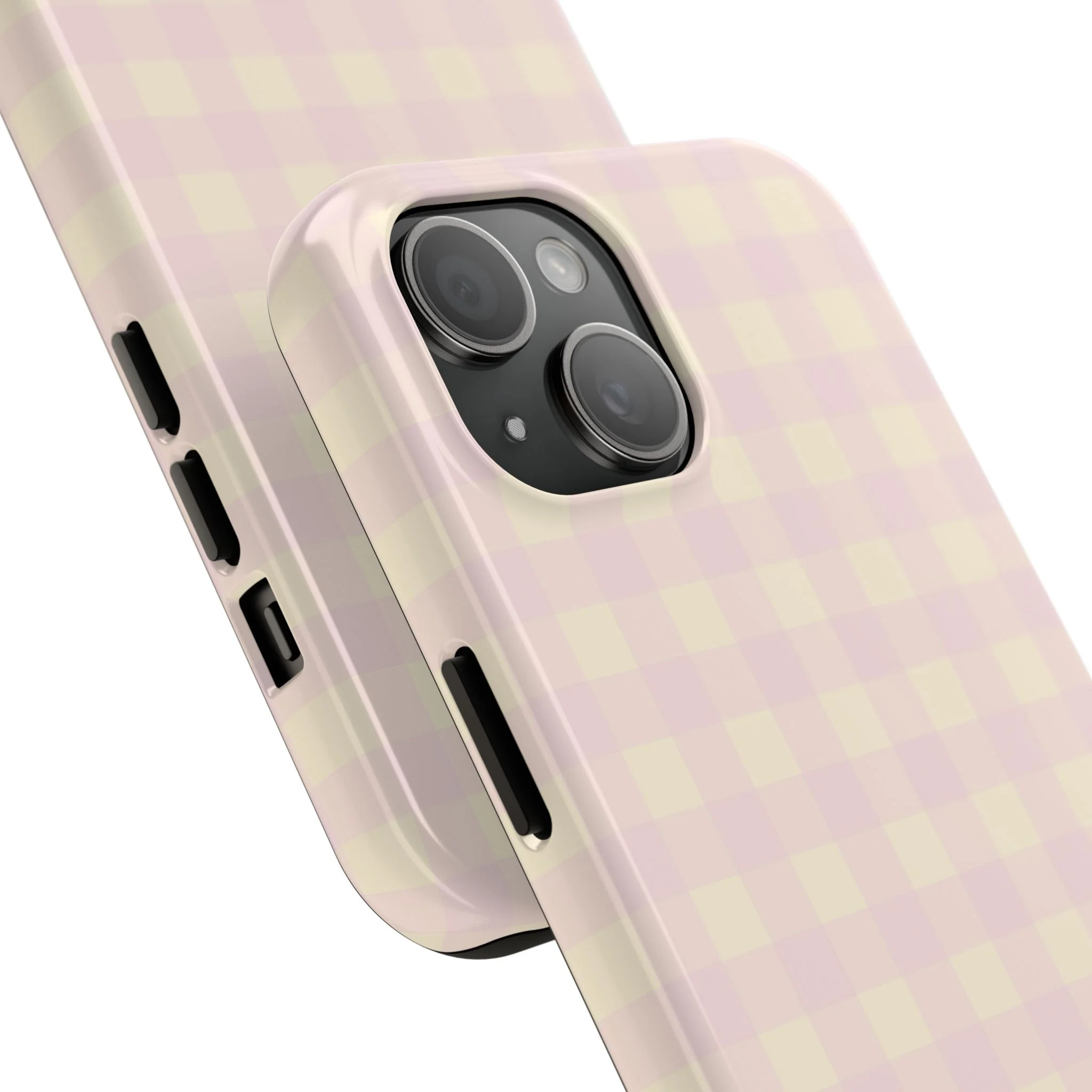Customizable Pink & Yellow Gingham Phone Case - Image 11