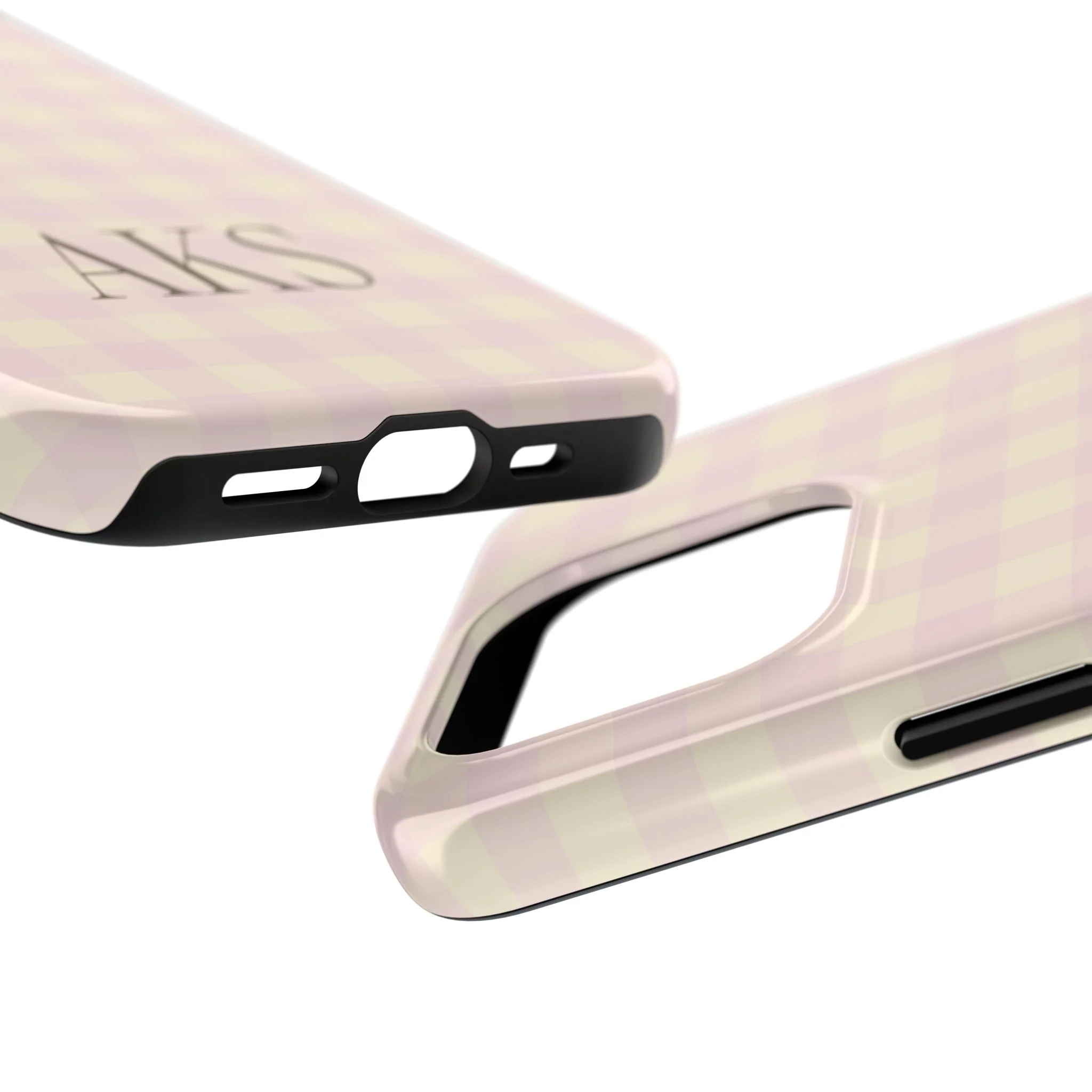 Customizable Pink & Yellow Gingham Phone Case - Image 15