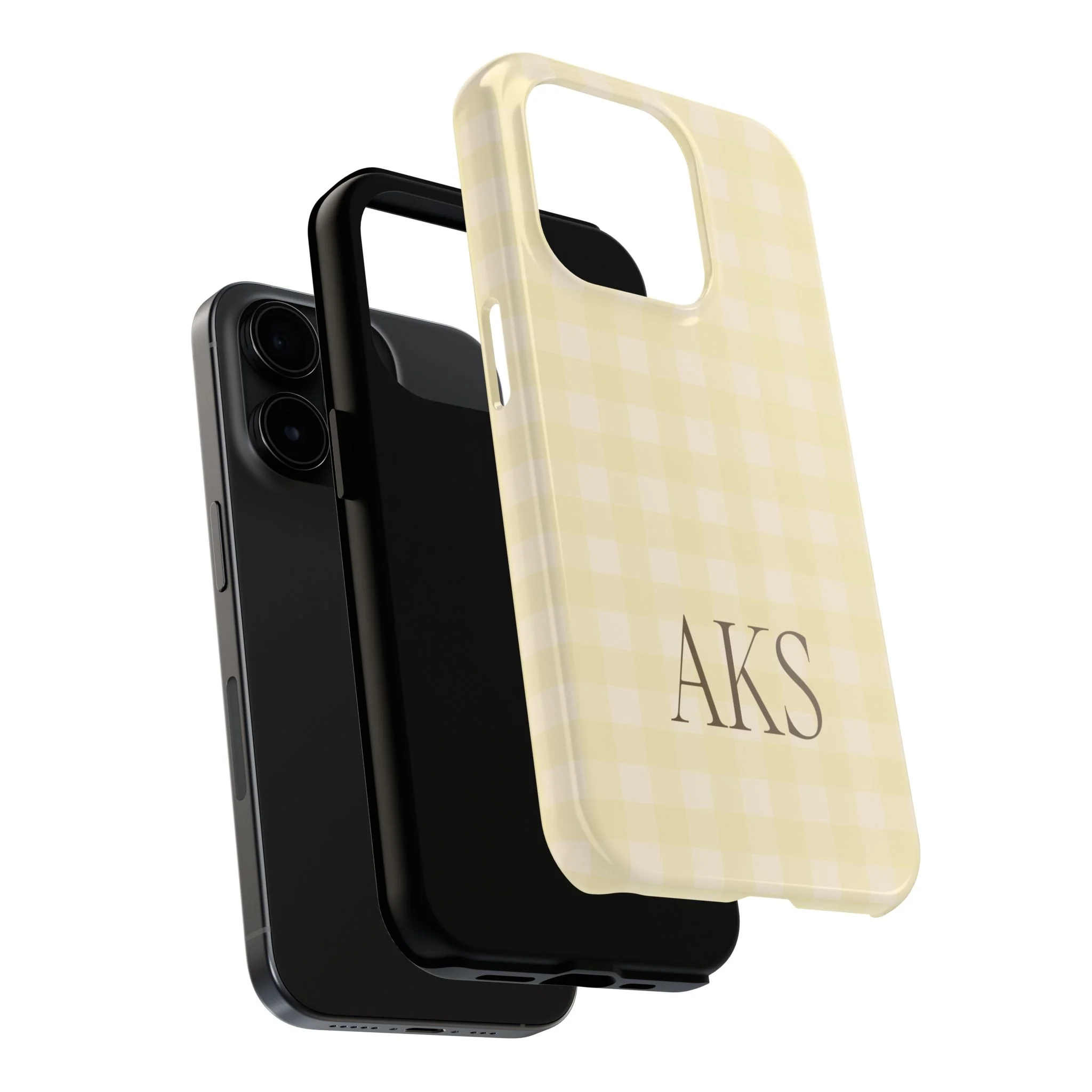 Customizable Yellow Gingham Phone Case - Image 16