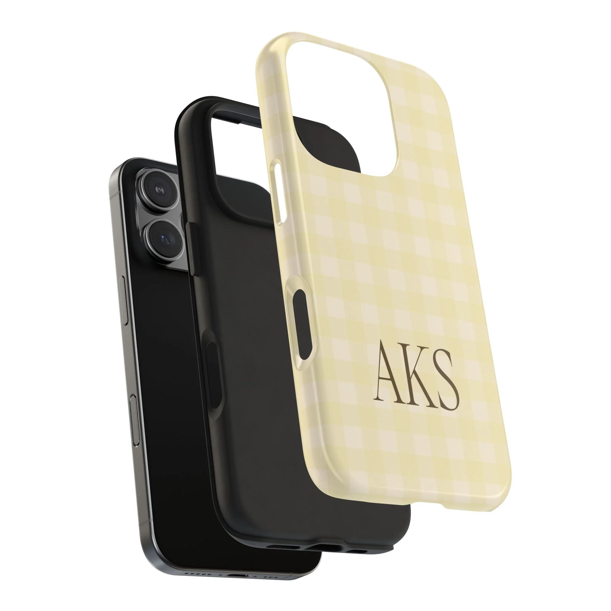 Customizable Yellow Gingham Phone Case - Image 18