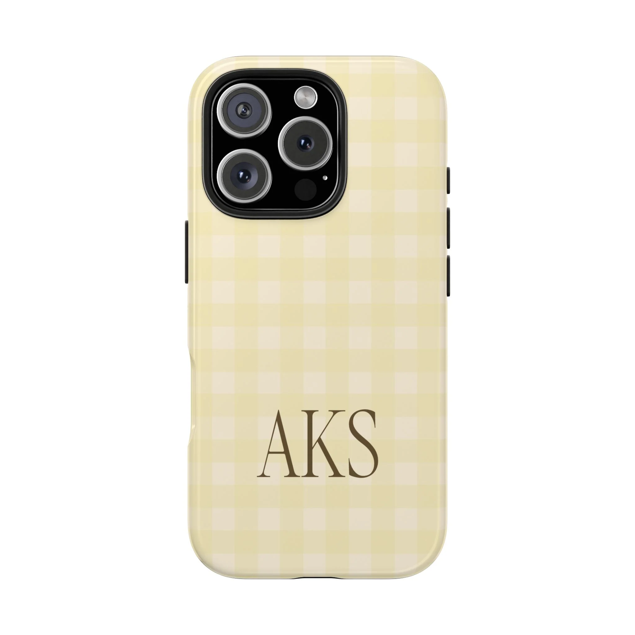 Customizable Yellow Gingham Phone Case - Image 4