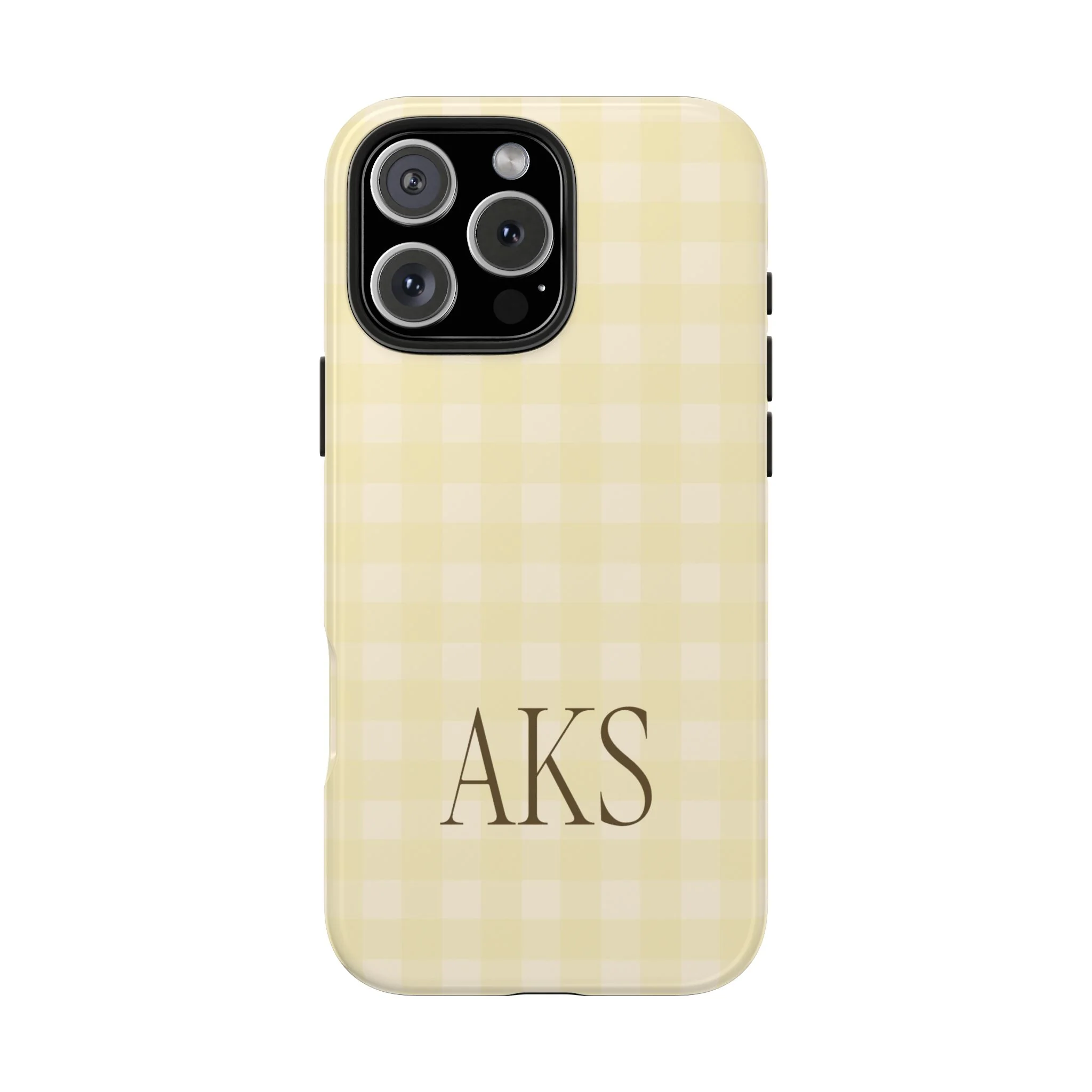 Customizable Yellow Gingham Phone Case - Image 5