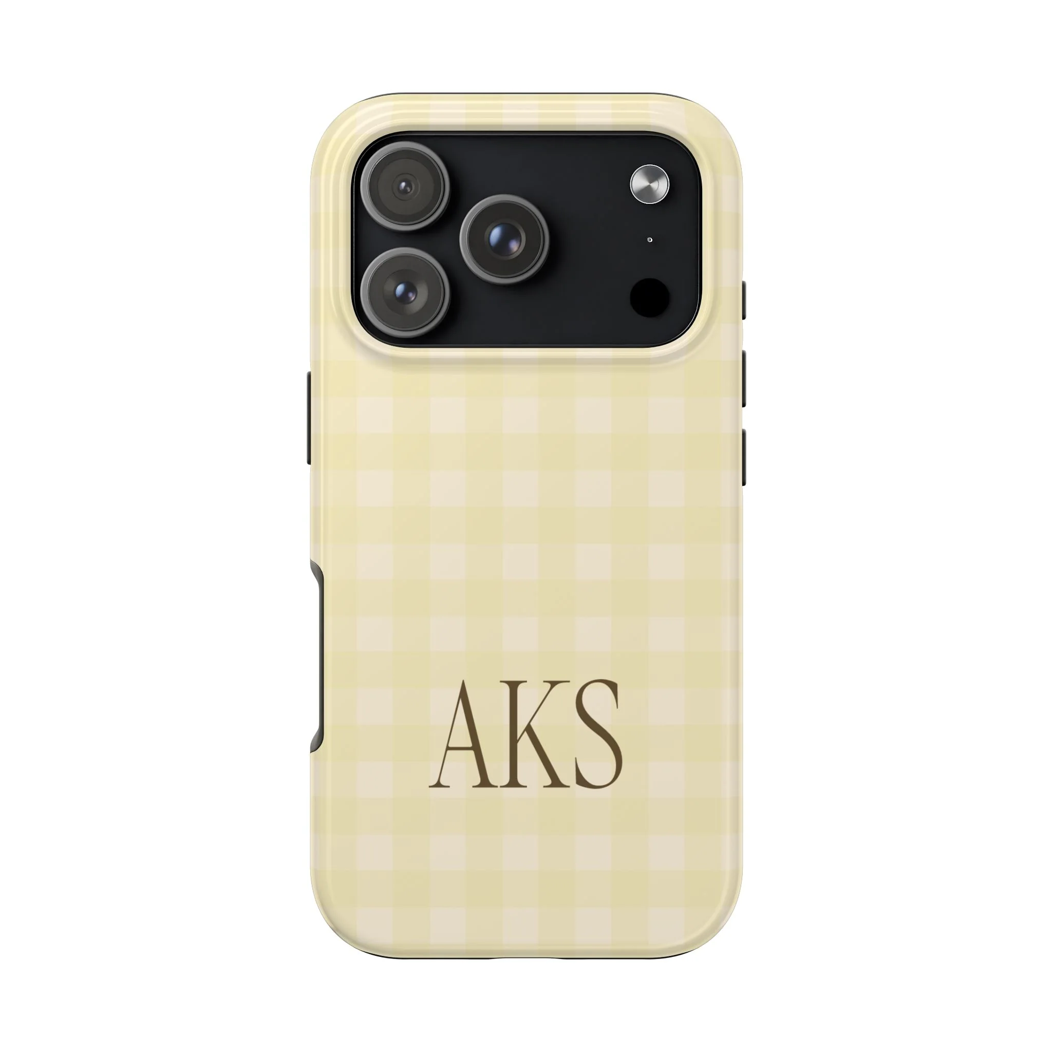 Customizable Yellow Gingham Phone Case - Image 8