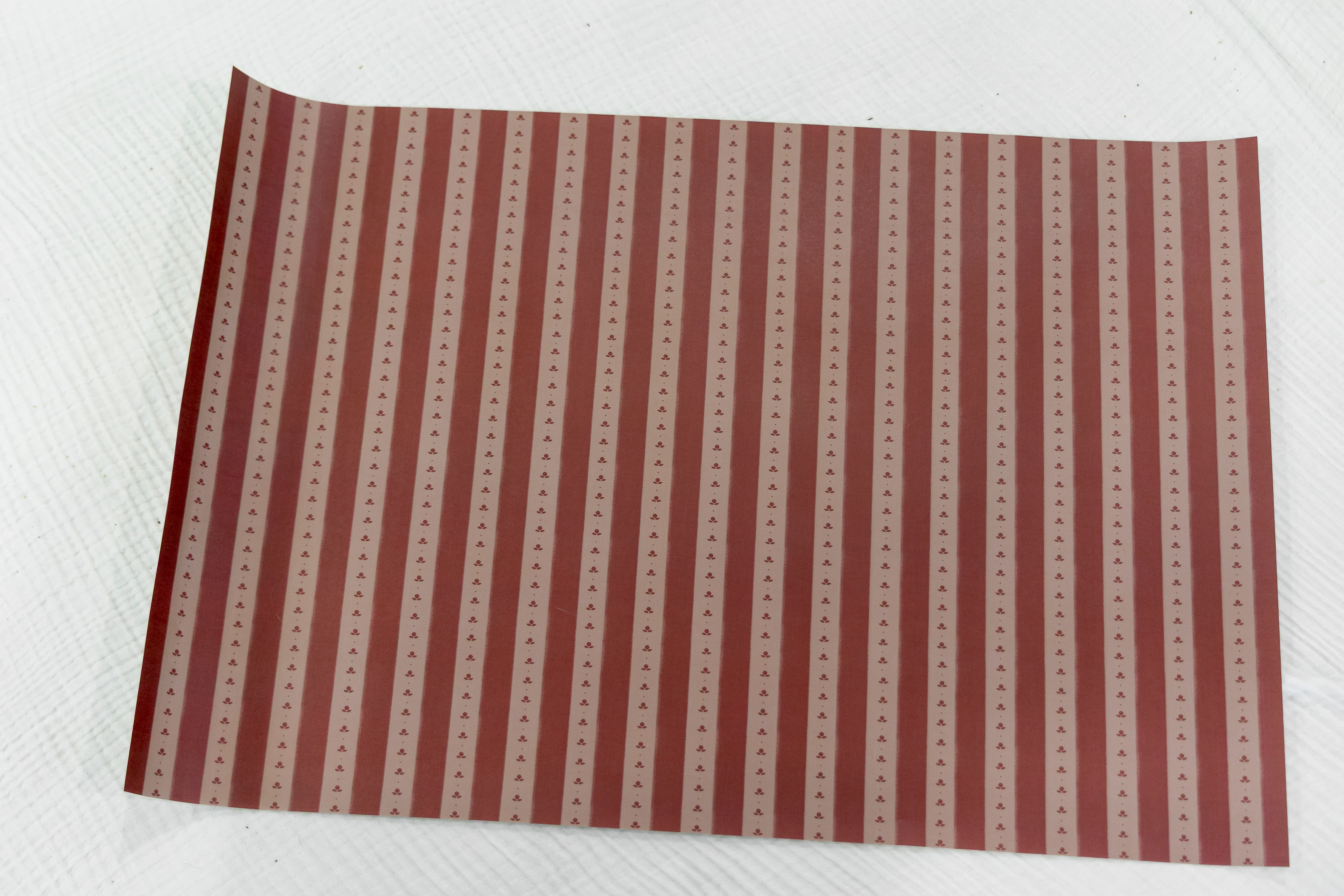 Muted Red Stripe Gift Wrapping Paper - Image 4