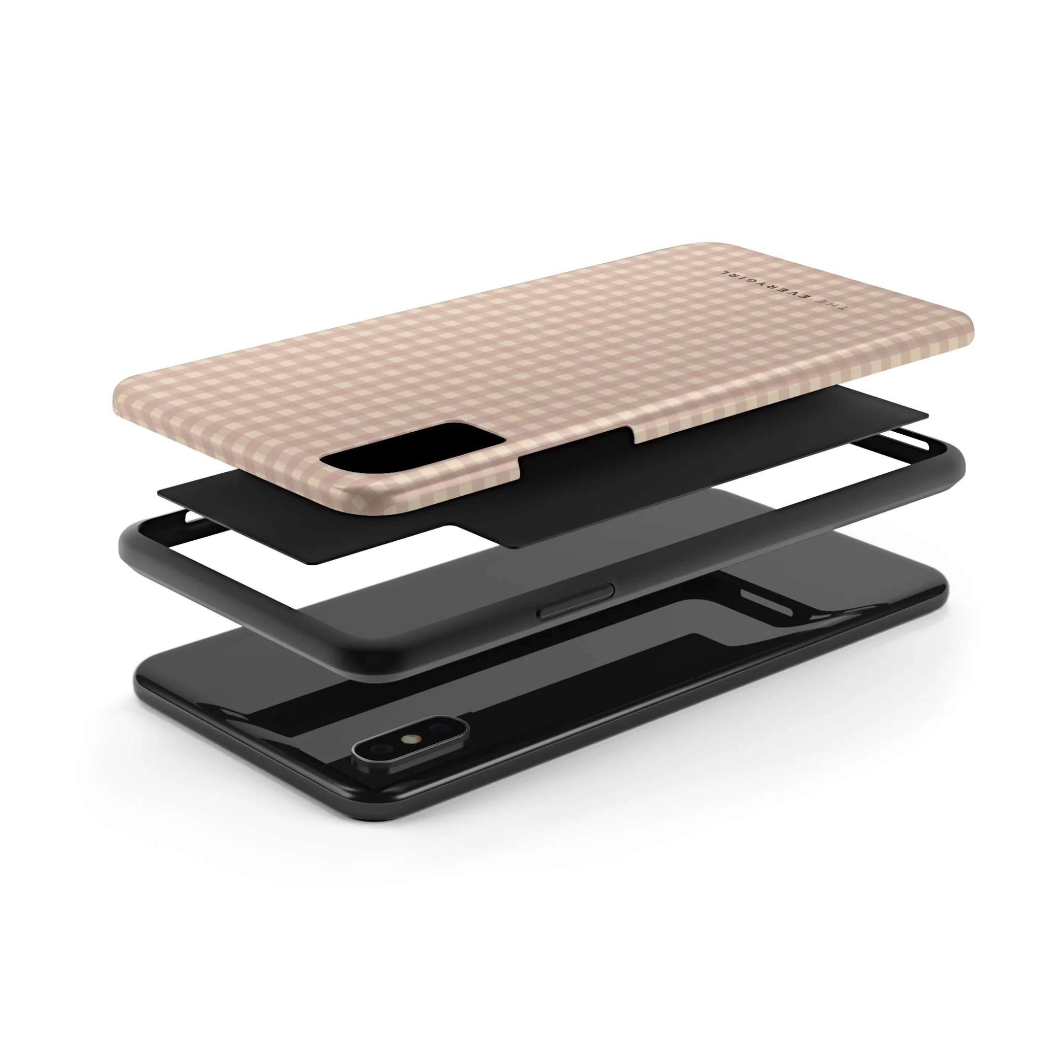 Neutral Blush Gingham IPhone Case - Image 38