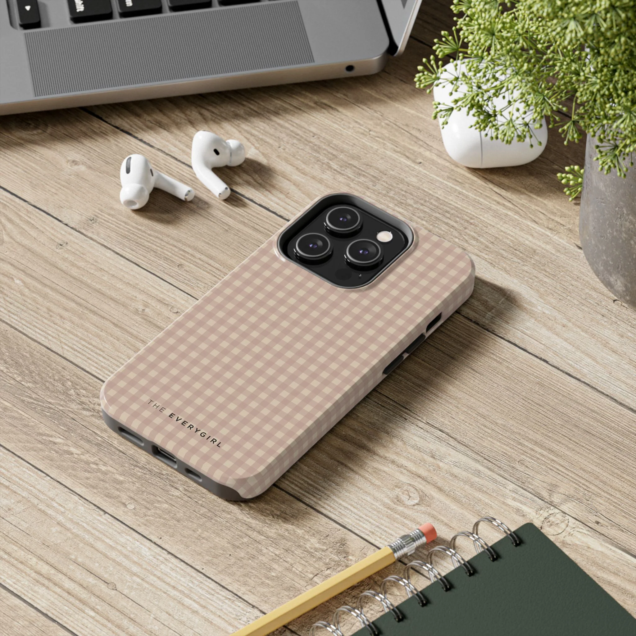 Neutral Blush Gingham IPhone Case - Image 77