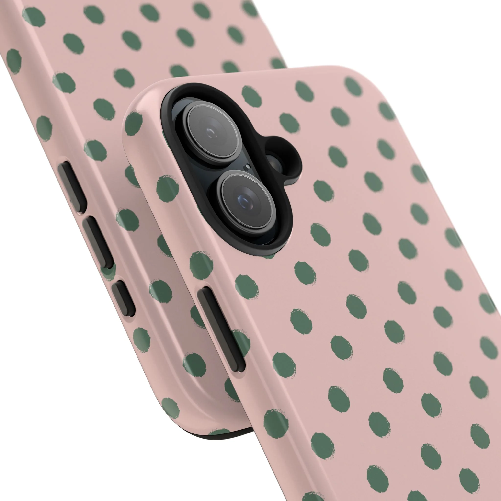 West Coast – Pink & Green Polka Dots Phone Case - Image 100