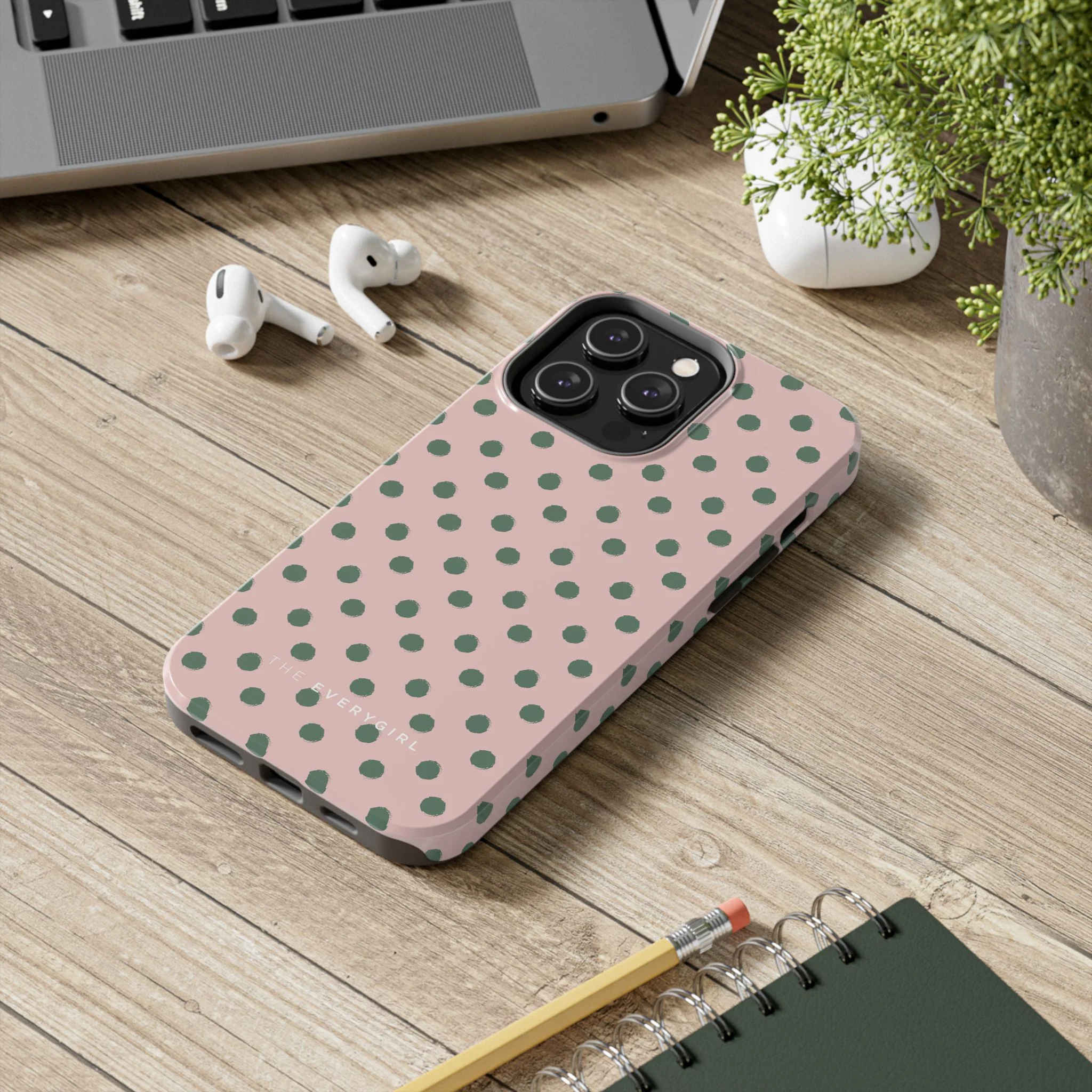 West Coast – Pink & Green Polka Dots Phone Case - Image 68