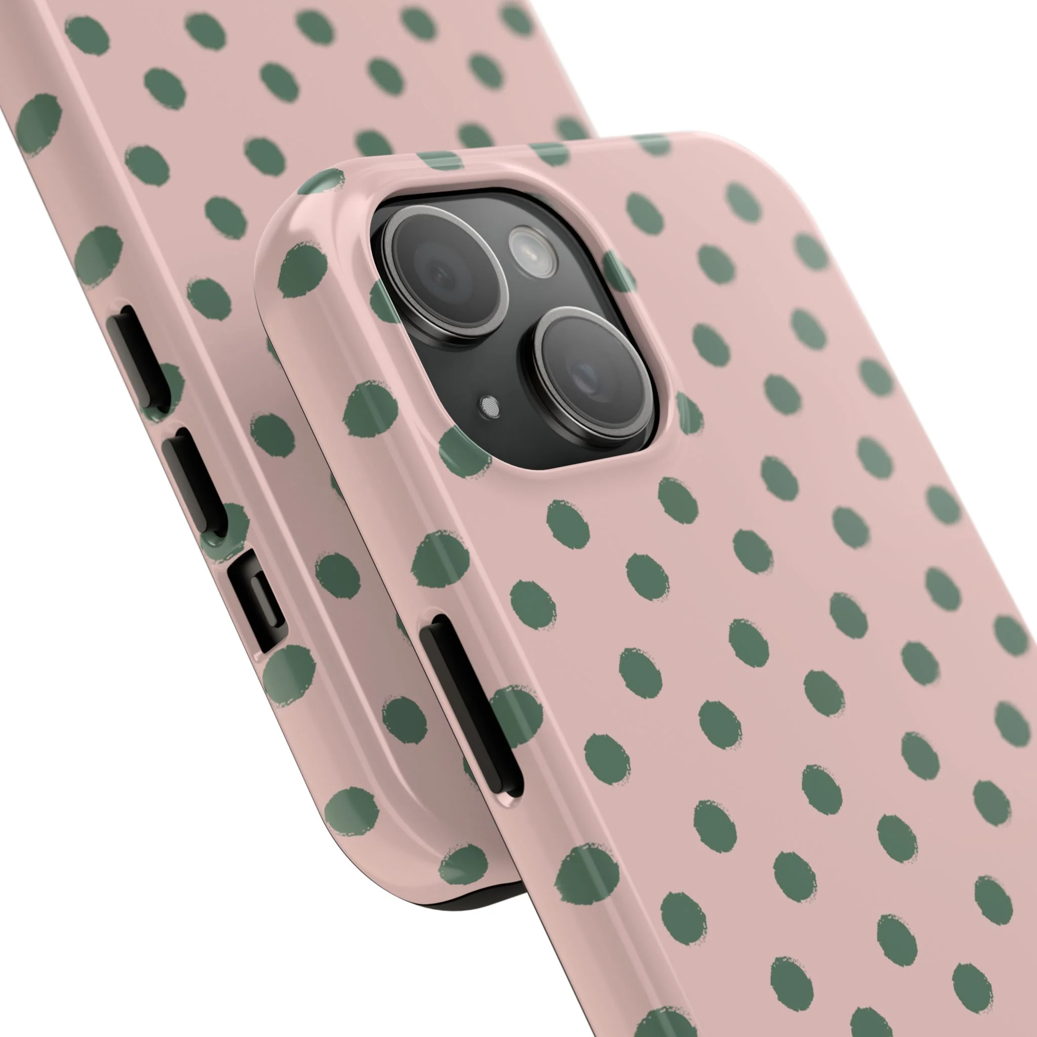 West Coast – Pink & Green Polka Dots Phone Case - Image 70