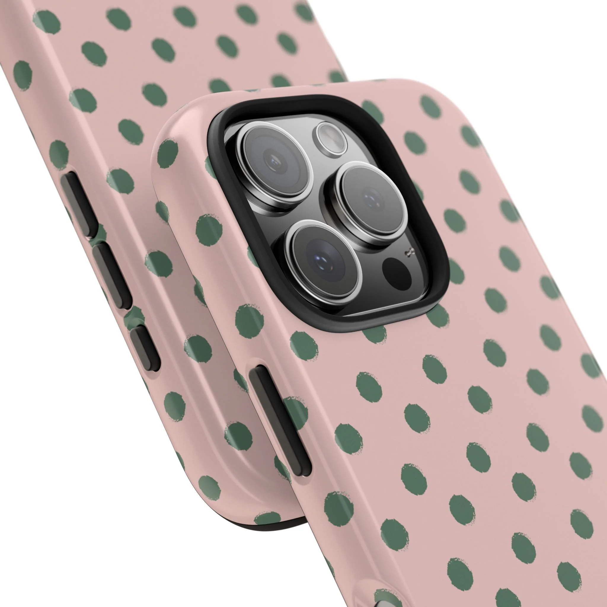West Coast – Pink & Green Polka Dots Phone Case - Image 94