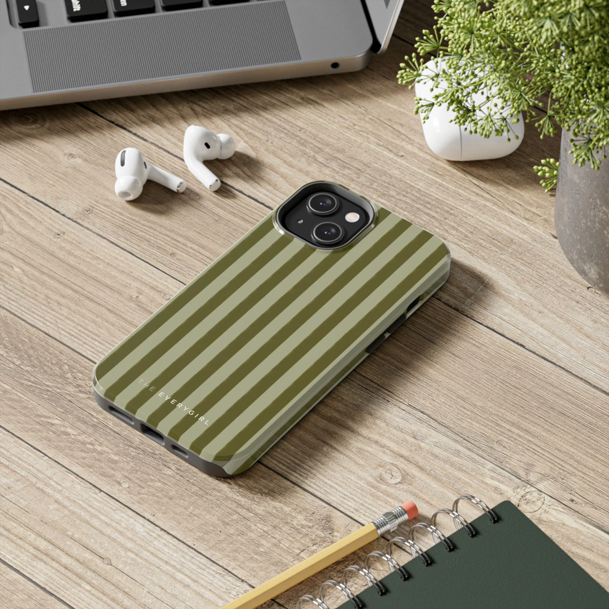 Tone on Tone Green Stripes IPhone Case - Image 77