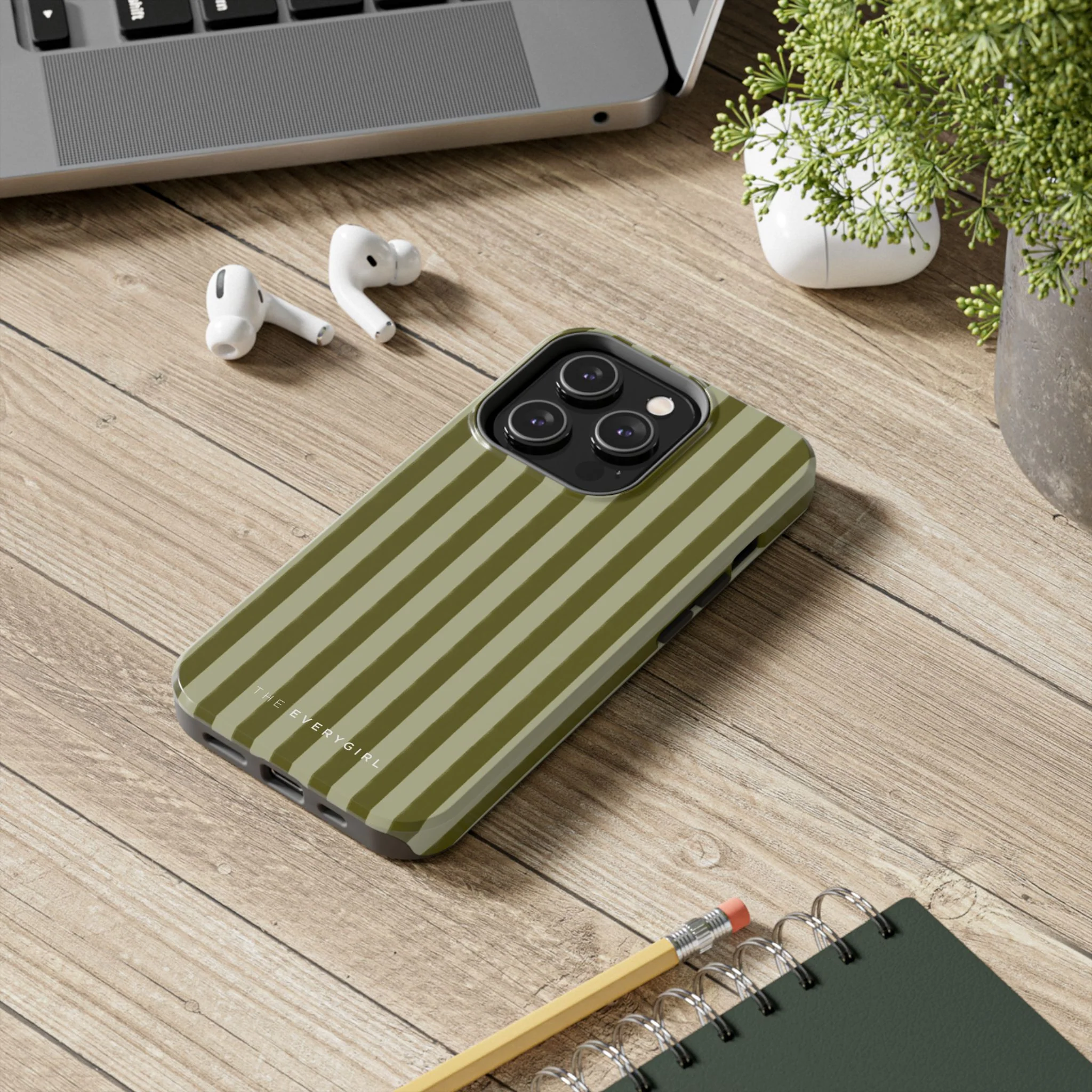 Tone on Tone Green Stripes IPhone Case - Image 78