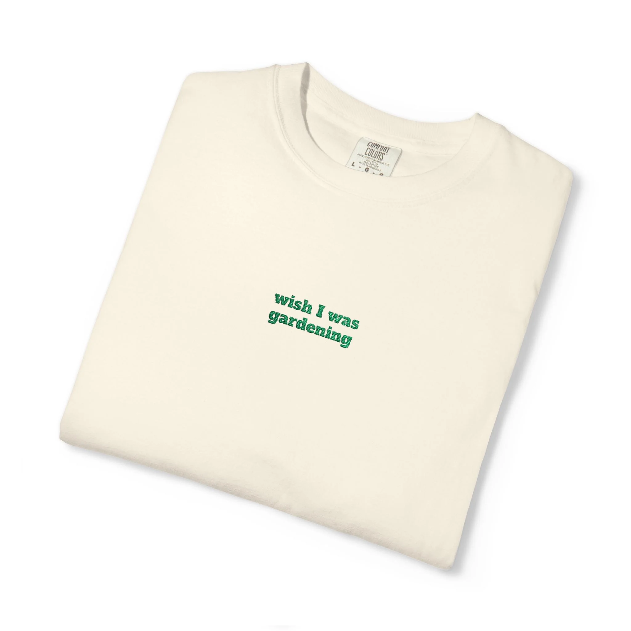 Wish I Was Gardening Embroidered Tee
